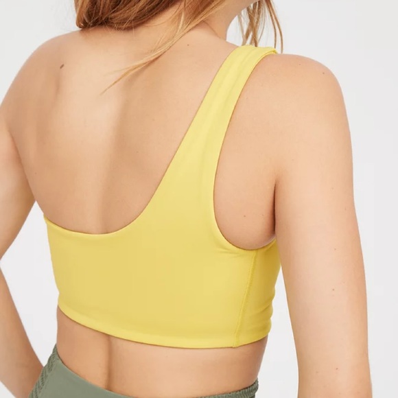 Aerie Goals One Shoulder Sports Bra yellow - Picture 2 of 7